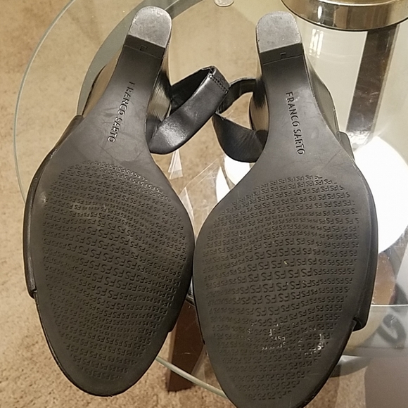 FRANCO SARTO shoes leather open toe wedge elegant - Picture 4 of 8